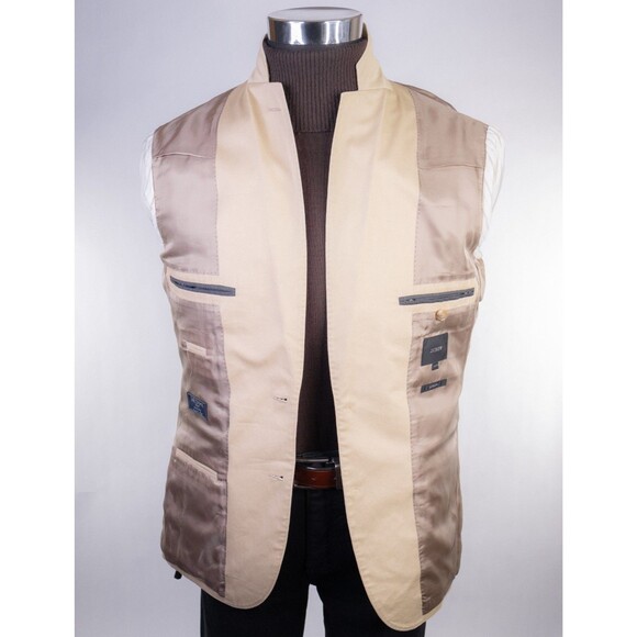 J Crew Blazer Tan Khaki Ludlow Suit Jacket Woven Italy Mens 38S Wool Sport Coat - Picture 9 of 14